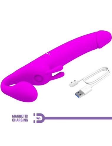 PRETTY LOVE - ZANINI STRAPLESS STRAP-ON 10 VIBRAÇÕES ROXO