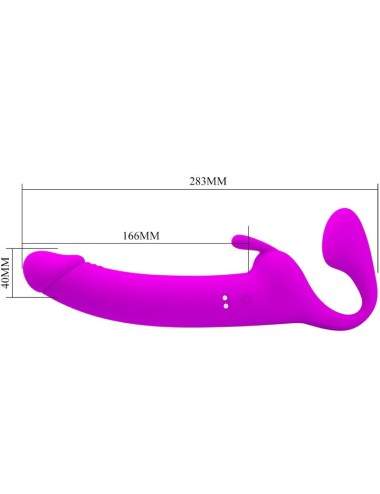 PRETTY LOVE - ZANINI STRAPLESS STRAP-ON 10 VIBRAÇÕES ROXO