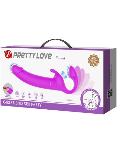 PRETTY LOVE - ZANINI STRAPLESS STRAP-ON 10 VIBRAÇÕES ROXO