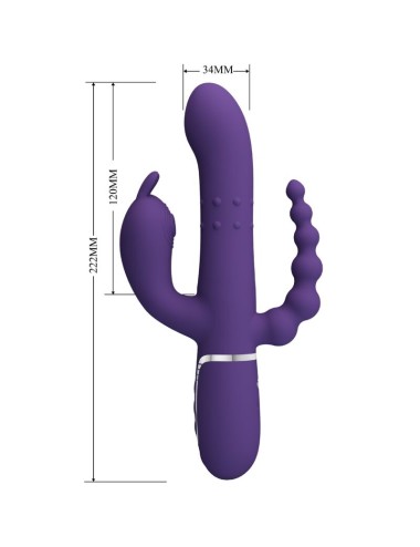 PRETTY LOVE - CAMMY TRIPLO VIBRADOR MULTIFUNÇÃO 4 EM 1 ROXO