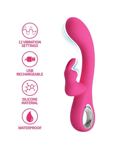 PRETTY LOVE - NOVAK RABBIT VIBRADOR 12 VIBRAÇÕES ROSA