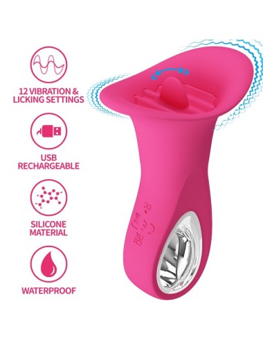 PRETTY LOVE - CLYDE VIBRADOR ORAL LÍNGUA VIBRANTE 12 VIBRAÇÕES ROSA