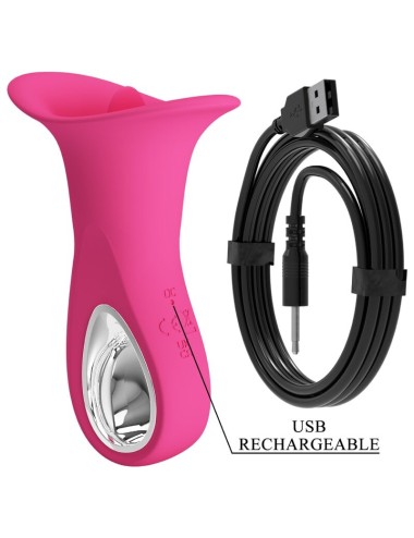 PRETTY LOVE - CLYDE VIBRADOR ORAL LÍNGUA VIBRANTE 12 VIBRAÇÕES ROSA