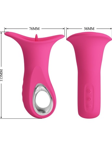 PRETTY LOVE - CLYDE VIBRADOR ORAL LÍNGUA VIBRANTE 12 VIBRAÇÕES ROSA