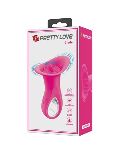 PRETTY LOVE - CLYDE VIBRADOR ORAL LÍNGUA VIBRANTE 12 VIBRAÇÕES ROSA