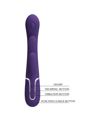 PRETTY LOVE - SHANIA TRIPLE RABBIT VIBRADOR MULTIFUNCIONAL ROXO
