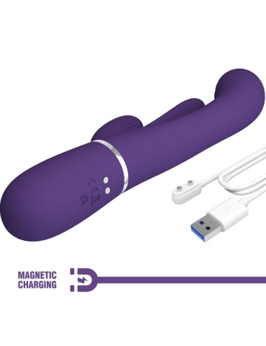 PRETTY LOVE - SHANIA TRIPLE RABBIT VIBRADOR MULTIFUNCIONAL ROXO
