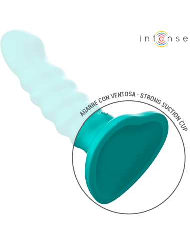 INTENSE - BUFFY VIBRADOR TAMANHO S DESIGN ESPIRAL 10 VIBRAÇÕES CONTROLE REMOTO AZUL