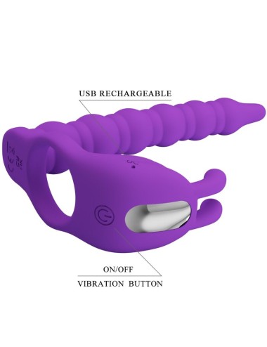PRETTY LOVE - BLACKNEY ANÉIS PARA PÊNIS COM PLUG VIBRADOR