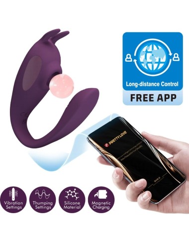 PRETTY LOVE - ESTIMULADOR E VIBRADOR SHEY APLICATIVO GRATUITO LONGA DISTÂNCIA ROXO