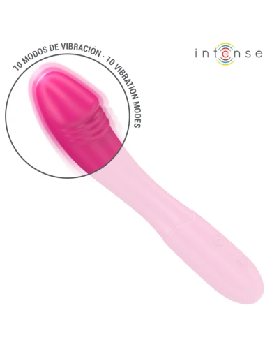 INTENSE - BELINDA VIBRADOR 19 CM FLEXÍVEL 10 VIBRAÇÕES ROSA