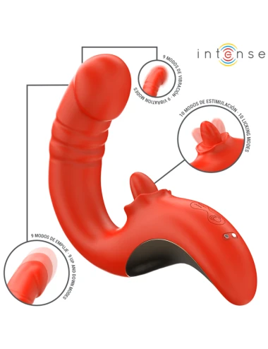 INTENSE - VIBRADOR E ESTIMULADOR PAULINA EM FORMA DE U VERMELHO