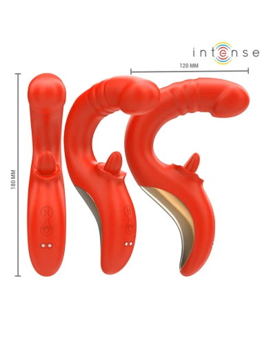 INTENSE - VIBRADOR E ESTIMULADOR PAULINA EM FORMA DE U VERMELHO