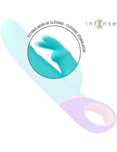 INTENSE - MONICA RABBIT VIBRADOR COM ESTIMULADOR G-SPOT ROTATIVO AZUL