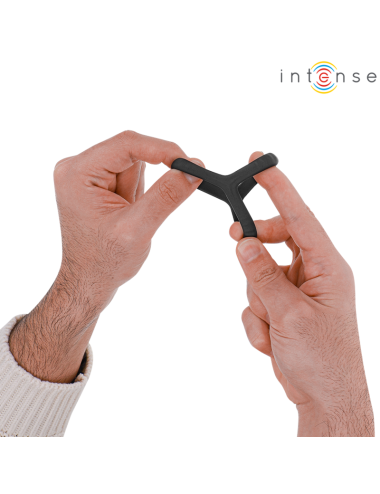 INTENSE - CARSON ANEL DE PÊNIS DUPLO DE SILICONE PRETO MODELO 4