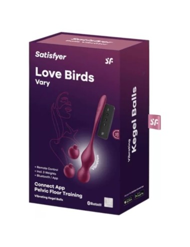 SATISFYER - LOVE BIRDS VARY BOLAS VIBRATÓRIAS APLICATIVO GRATUITO VINHO TINTO