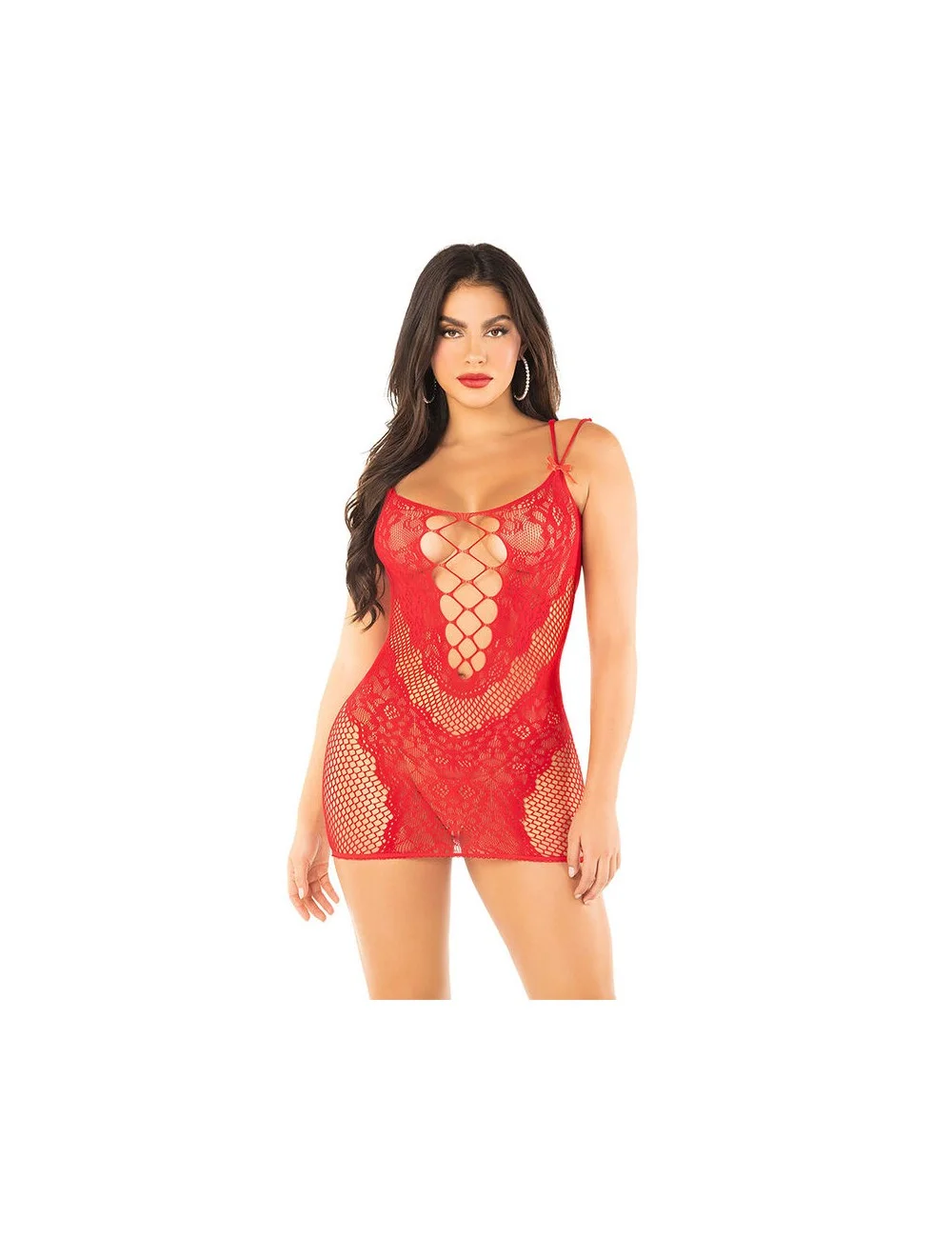 LEG AVENUE - MINI VESTIDO DE MALHA COM ALÇAS VERMELHO LEG AVENUE - MINI VESTIDO DE MALHA COM ALÇAS VERMELHO