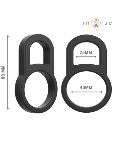 INTENSE - BOBBY DUPLO ANEL DE SILICONE PARA PÊNIS PRETO