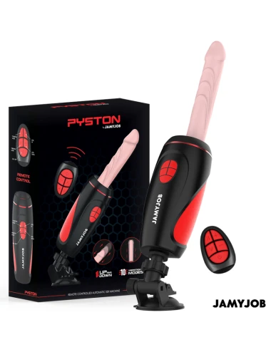 JAMYJOB - MASTURBADOR AUTOMÁTICO BASE PYSTON COM DILDO DE CONTROLE REMOTO
