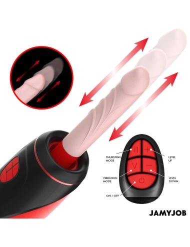 JAMYJOB - MASTURBADOR AUTOMÁTICO BASE PYSTON COM DILDO DE CONTROLE REMOTO