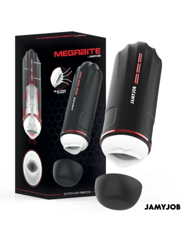 JAMYJOB - MASTURBADOR BOCAL AUTOMÁTICO MEGABITE 5 MODOS DE SUCÇÃO E VIBRAÇÃO