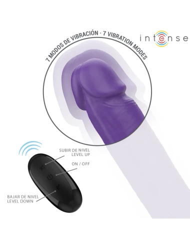 INTENSE - GUNTER DILDO VIBRADOR DUPLO 40 CM ROXO CONTROLE REMOTO