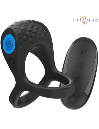 INTENSE - ALEX VIBRADOR ANEL DUPLO PENIS 10 VIBRAÇÕES PRETO