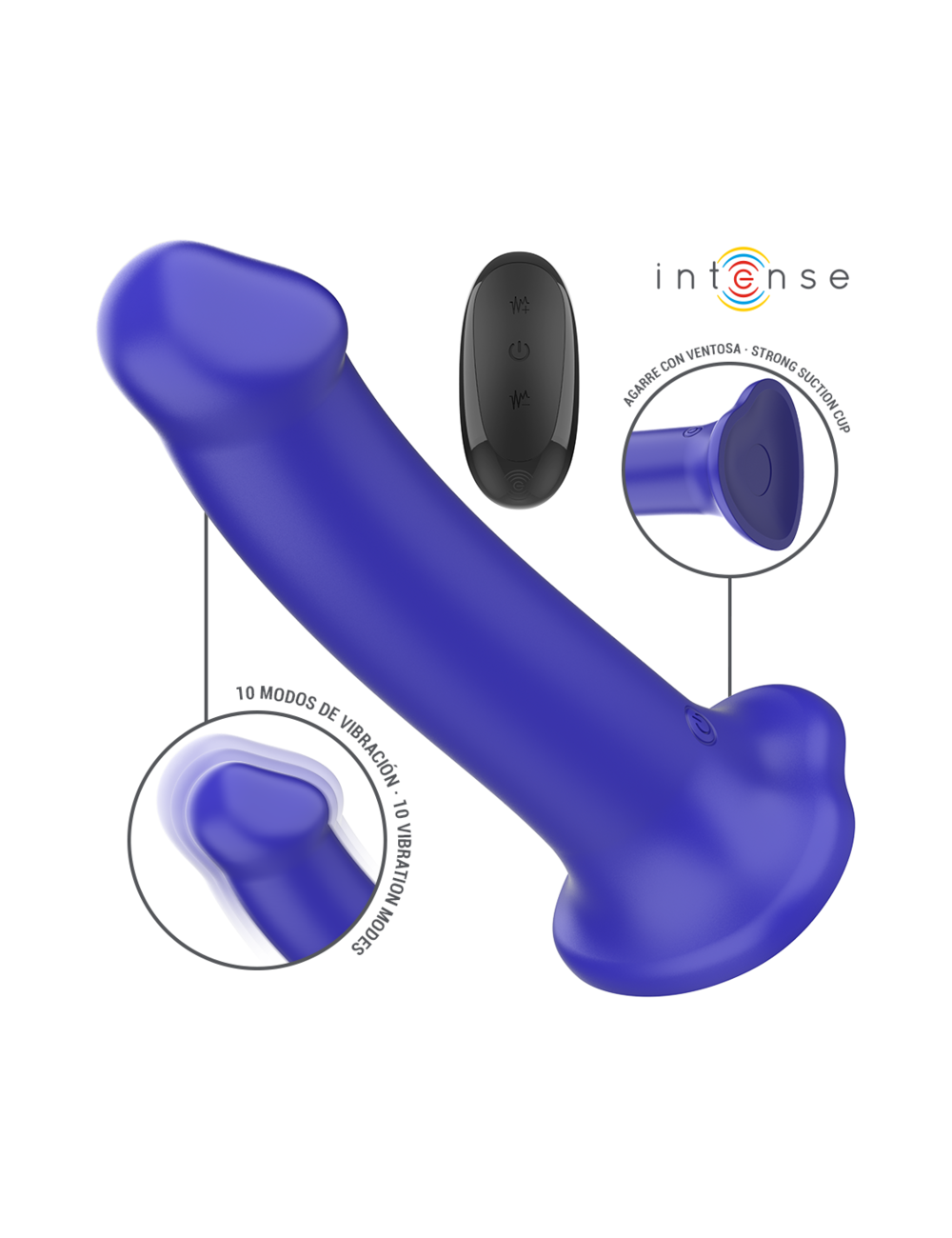 INTENSE - VICTORIA VIBRADOR COM VENTOSA 10 VIBRAÇÕES AZUL ESCURO CONTROLE REMOTO INTENSE - VICTORIA VIBRADOR COM VENTOSA 10 VIBRAÇÕES AZUL ESCURO CONTROLE REMOTO