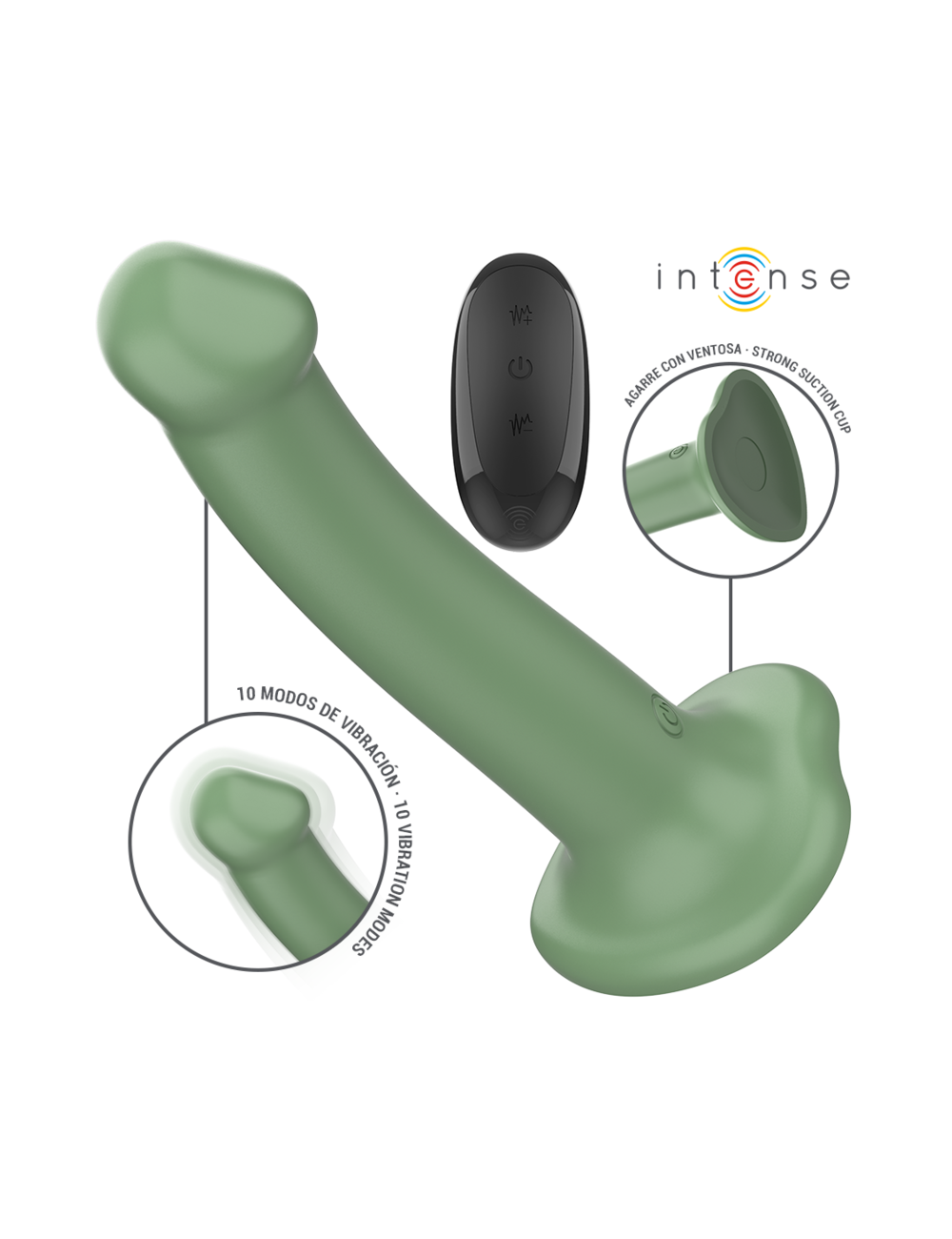 INTENSE - BECCA VIBRADOR COM VENTOSA 10 VIBRAÇÕES VERDE CONTROLE REMOTO INTENSE - BECCA VIBRADOR COM VENTOSA 10 VIBRAÇÕES VERDE CONTROLE REMOTO