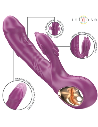 INTENSE - HALLE VIBRADOR MULTIFUNCIONAL COM LÍNGUA ESTIMULANTE DE GOLFINHOS ROXO