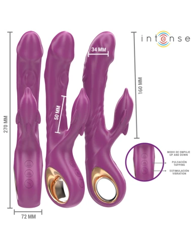 INTENSE - HALLE VIBRADOR MULTIFUNCIONAL COM LÍNGUA ESTIMULANTE DE GOLFINHOS ROXO