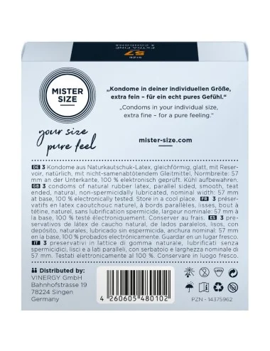 MISTER SIZE - PRESERVATIVO TAMANHO L 57 MM (3 UNIDADES)