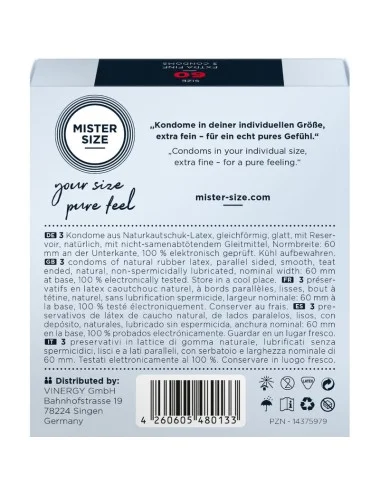 MISTER SIZE - PRESERVATIVO TAMANHO XL 60 MM (3 UNIDADES)
