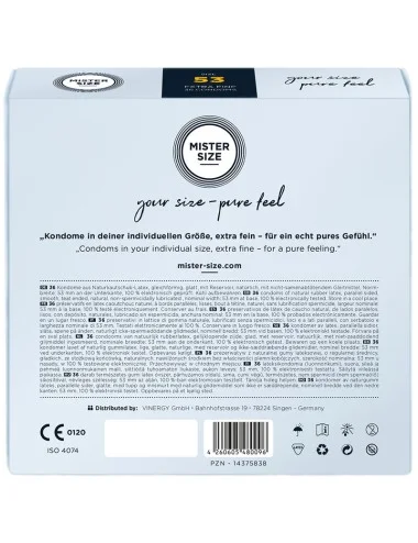 MISTER SIZE - PRESERVATIVO TAMANHO M 53 MM (36 UNIDADES)