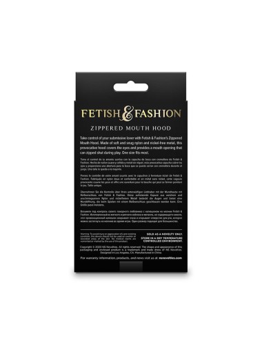 NS NOVELTIES - FETISH & FASHION FECHADO BOCA COM ZÍPER CAPUZ NYLON BRANCO