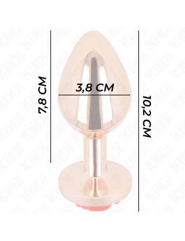 KINK - PLUG ANAL ROSA OURO COM ROSA VERMELHA L