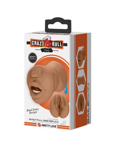 CRAZY BULL - ZOEY MASTURBADOR DUPLO BOCA E VAGINA CARNE