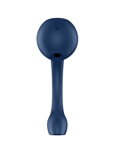 SATISFYER - PRO+ WAVE 4 ESTIMULADOR DE PONTO G E AIR PULSE APLICATIVO GRATUITO AZUL ESCURO