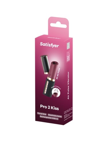 SATISFYER - PRO 2 KISS WAVE ESTIMULADOR DE CLITÓRIS GARNET / PRETO