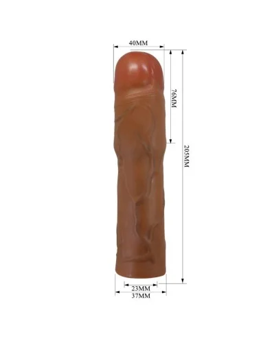 PRETTY LOVE - MANGA PENIS KYLIAN COM EXTENSÃO DE 7,6 CM MULATO