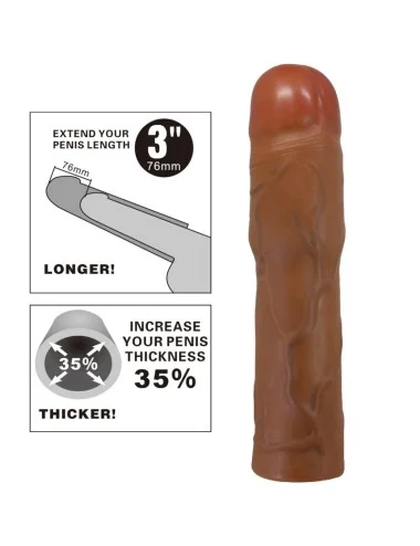 PRETTY LOVE - MANGA PENIS KYLIAN COM EXTENSÃO DE 7,6 CM MULATO