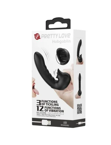 PRETTY LOVE - HOBGOBLIN VIBRATING FINGER CASE 12 VIBRAÇÕES + ESTIMULADOR DE CLITÓRIS PRETO