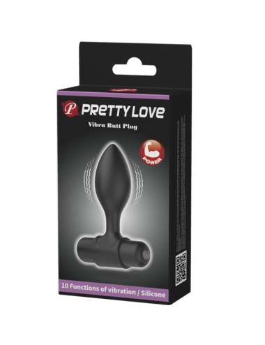 PRETTY LOVE - VIBRA BUTT 10 VIBRAÇÕES PLUG ANAL PRETO