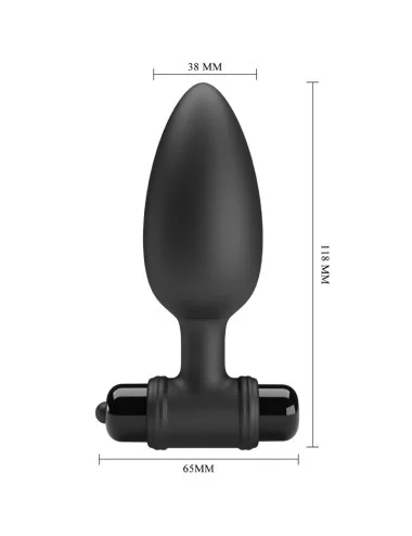 PRETTY LOVE - VIBRA BUTT PLUG 2 ANAL PLUG 10 VIBRAÇÕES PRETO