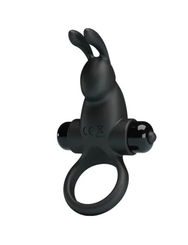 PRETTY LOVE - ANEL VIBRATÓRIO + ESTIMULADOR DE CLITÓRIS DE COELHO 10 VIBRAÇÕES PRETO
