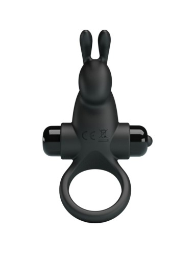 PRETTY LOVE - ANEL VIBRATÓRIO + ESTIMULADOR DE CLITÓRIS DE COELHO 10 VIBRAÇÕES PRETO