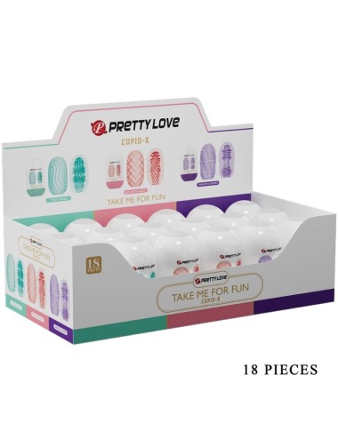 PRETTY LOVE - CUPID X 18 MASTURBADORES MASCULINOS DIFERENTES TEXTURAS