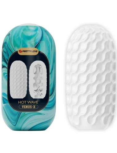 PRETTY LOVE - MASTURBADOR MASCULINO HOT WAVE SILICONE BRANCO