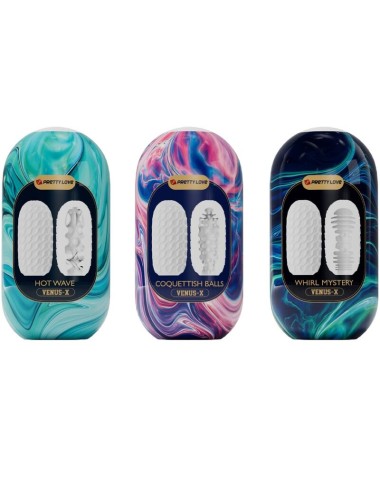 PRETTY LOVE - VENUS X 15 MASTURBADORES MASCULINOS DE SILICONE BRANCO