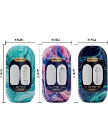PRETTY LOVE - VENUS X 15 MASTURBADORES MASCULINOS DE SILICONE BRANCO